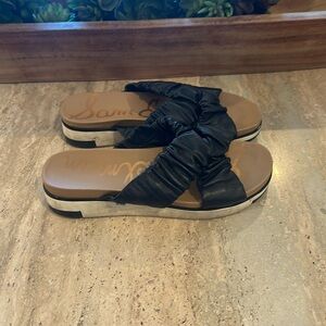 Sam‎ Edelman Aliana black leather sandal slide Sandals size 7 EUC